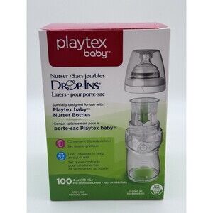 NEW Playtex Baby Drop-Ins Liners Nurser Bottles 4 Oz 100 Count